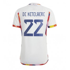 Belgium Charles De Ketelaere #22 Replica Away Stadium Shirt World Cup 2022 Short Sleeve